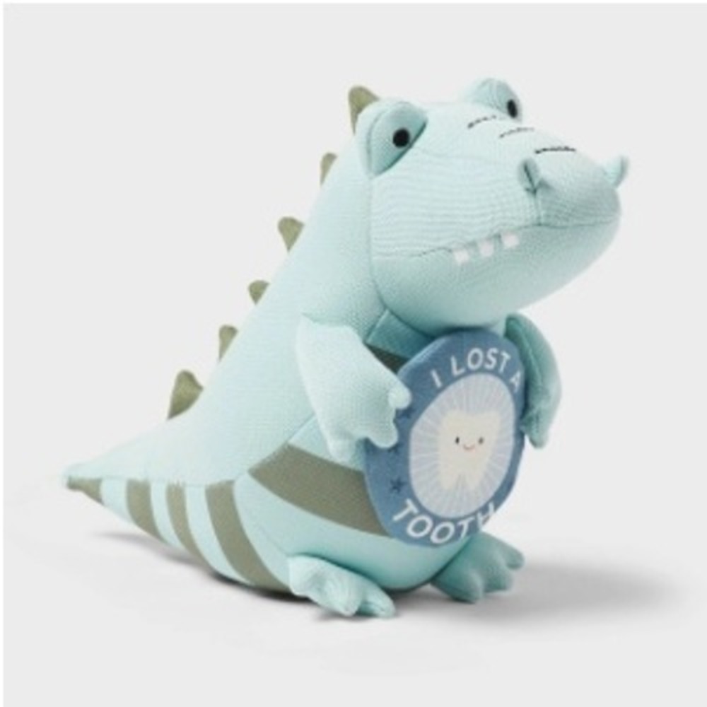 Pillowfort Alligator Tooth Fairy Pillow Mint Green Striped Plush Pocket Target